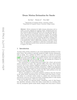 Dense Motion Estimation for Smoke