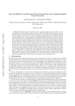 Fast and Efficient Asynchronous Neural Computation with Adapting Spiking
  Neural Networks