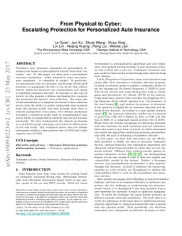 From Physical to Cyber: Escalating Protection for Personalized Auto
  Insurance