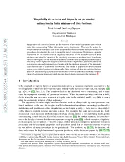 Singularity structures and impacts on parameter estimation in finite
  mixtures of distributions