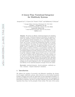 A Linear-Time Variational Integrator for Multibody Systems