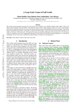 A Large Scale Corpus of Gulf Arabic