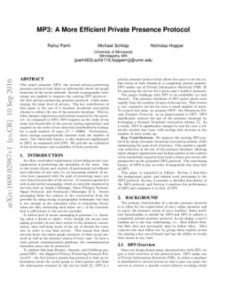 MP3: A More Efficient Private Presence Protocol