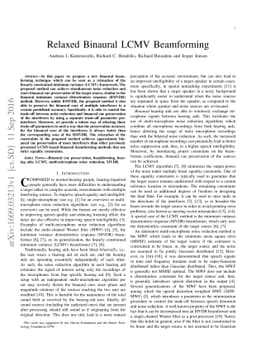 Relaxed Binaural LCMV Beamforming