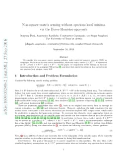 Non-square matrix sensing without spurious local minima via the
  Burer-Monteiro approach
