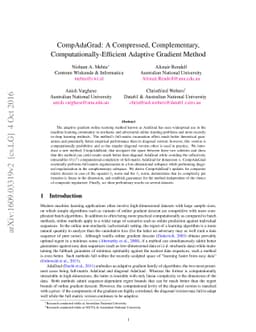 CompAdaGrad: A Compressed, Complementary, Computationally-Efficient
  Adaptive Gradient Method