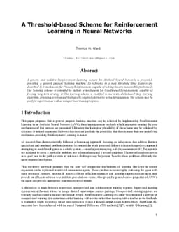 A Threshold-based Scheme for Reinforcement Learning in Neural Networks