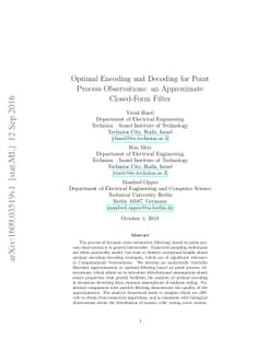 Optimal Encoding and Decoding for Point Process Observations: an
  Approximate Closed-Form Filter