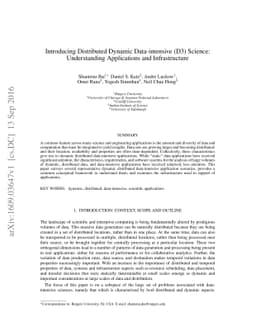 Introducing Distributed Dynamic Data-intensive (D3) Science:
  Understanding Applications and Infrastructure