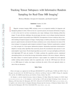 Tracking Tensor Subspaces with Informative Random Sampling for Real-Time
  MR Imaging