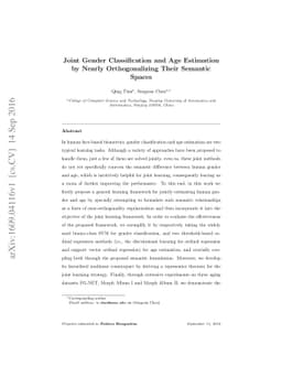 Joint Gender Classification and Age Estimation by Nearly Orthogonalizing
  Their Semantic Spaces