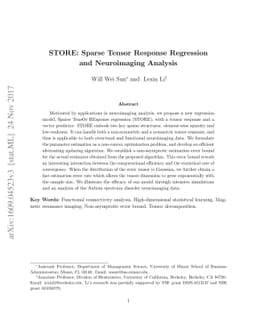 STORE: Sparse Tensor Response Regression and Neuroimaging Analysis