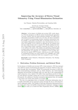 Improving the Accuracy of Stereo Visual Odometry Using Visual
  Illumination Estimation