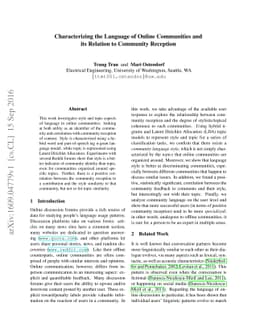 Characterizing the Language of Online Communities and its Relation to
  Community Reception