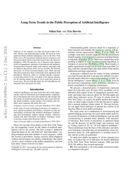 Long-Term Trends in the Public Perception of Artificial Intelligence