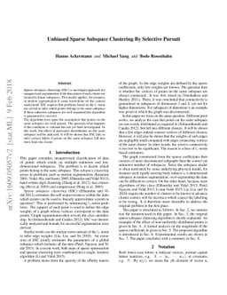Unbiased Sparse Subspace Clustering By Selective Pursuit