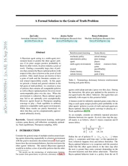 A Formal Solution to the Grain of Truth Problem