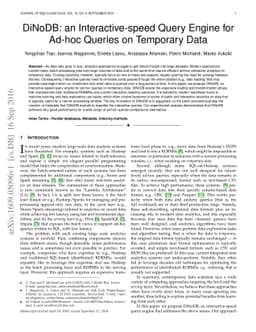 DiNoDB: an Interactive-speed Query Engine for Ad-hoc Queries on
  Temporary Data