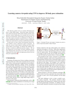 Learning camera viewpoint using CNN to improve 3D body pose estimation