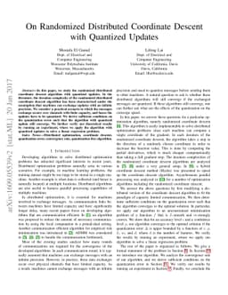 On Randomized Distributed Coordinate Descent with Quantized Updates