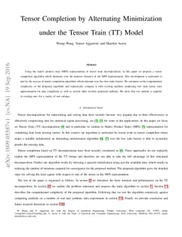 Tensor Completion by Alternating Minimization under the Tensor Train
  (TT) Model