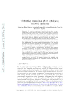Selective sampling after solving a convex problem