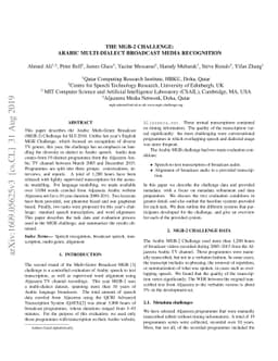 The MGB-2 Challenge: Arabic Multi-Dialect Broadcast Media Recognition