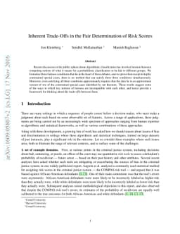 Inherent Trade-Offs in the Fair Determination of Risk Scores