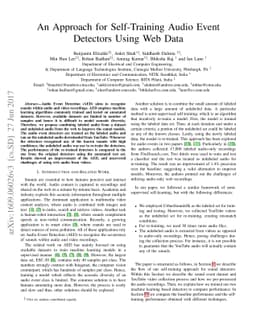 An Approach for Self-Training Audio Event Detectors Using Web Data