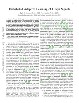 Distributed Adaptive Learning of Graph Signals