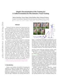 Adaptive Decontamination of the Training Set: A Unified Formulation for
  Discriminative Visual Tracking