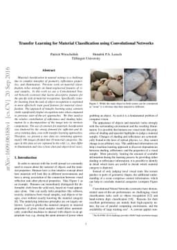 Transfer Learning for Material Classification using Convolutional
  Networks