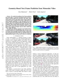 Geometry-Based Next Frame Prediction from Monocular Video