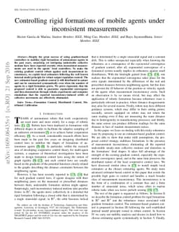 Controlling rigid formations of mobile agents under inconsistent
  measurements
