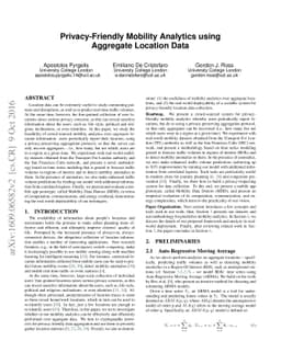 Privacy-Friendly Mobility Analytics using Aggregate Location Data