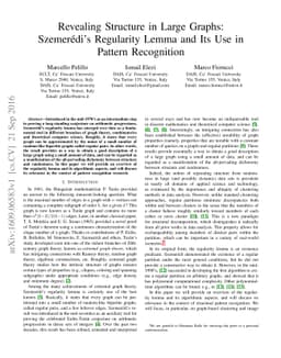 Revealing Structure in Large Graphs: Szemerédi's Regularity Lemma and
  its Use in Pattern Recognition