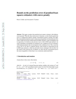 Bounds on the prediction error of penalized least squares estimators
  with convex penalty