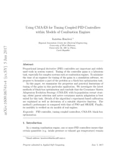 Using CMA-ES for tuning coupled PID controllers within models of
  combustion engines