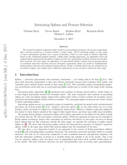 Saturating Splines and Feature Selection