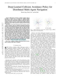 Deep-Learned Collision Avoidance Policy for Distributed Multi-Agent
  Navigation