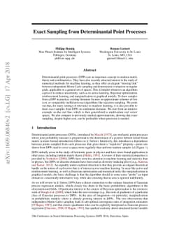 Exact Sampling from Determinantal Point Processes