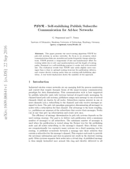 PSVR - Self-stabilizing Publish/Subscribe Communication for Ad-hoc
  Networks