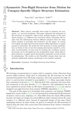 Symmetric Non-Rigid Structure from Motion for Category-Specific Object
  Structure Estimation