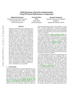 Multi-document abstractive summarization using ILP based multi-sentence
  compression