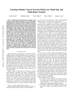 Learning Modular Neural Network Policies for Multi-Task and Multi-Robot
  Transfer