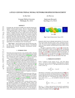 A Fully Convolutional Neural Network for Speech Enhancement
