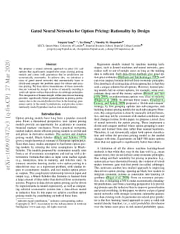 Gated Neural Networks for Option Pricing: Rationality by Design