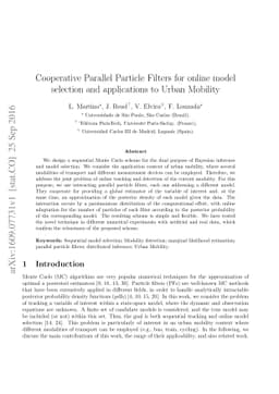 Cooperative Parallel Particle Filters for online model selection and
  applications to Urban Mobility