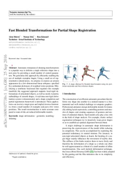 Fast Blended Transformations for Partial Shape Registration