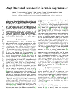 Deep Structured Features for Semantic Segmentation